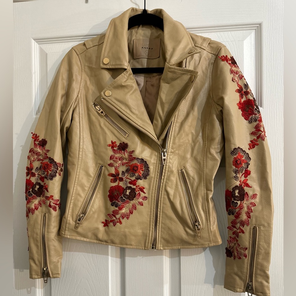 Blank NYC Embroidered Vegan Leather Jacket